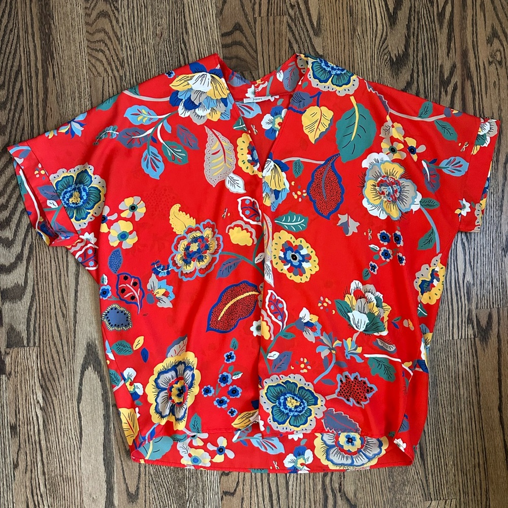 Floral Red Women's Top